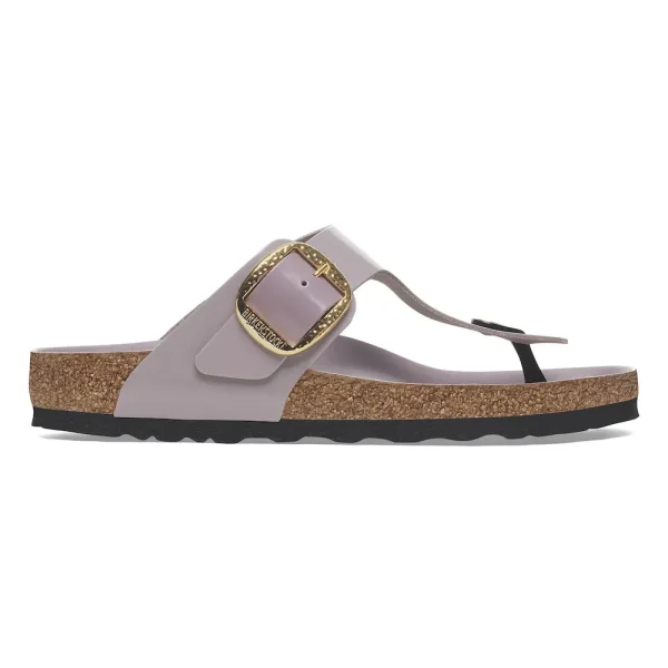 Gizeh Hammered Big Buckle Natural Leather Patent High Shine Faded Purple - Image 7