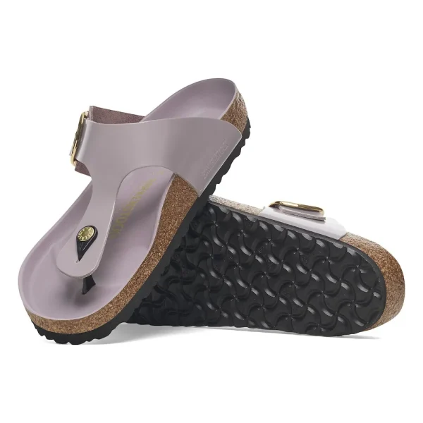 Gizeh Hammered Big Buckle Natural Leather Patent High Shine Faded Purple - Image 4