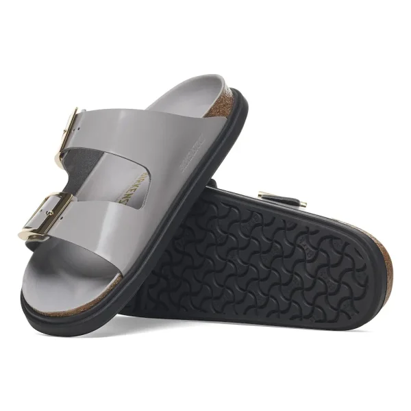 Arizona Droplet Buckle Natural Leather Patent High Shine Stone Coin - Image 2