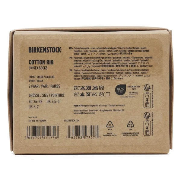Cotton Ribbed Socks Multi Pack Cotton-Polyamide-Elastane Black/White - Image 3